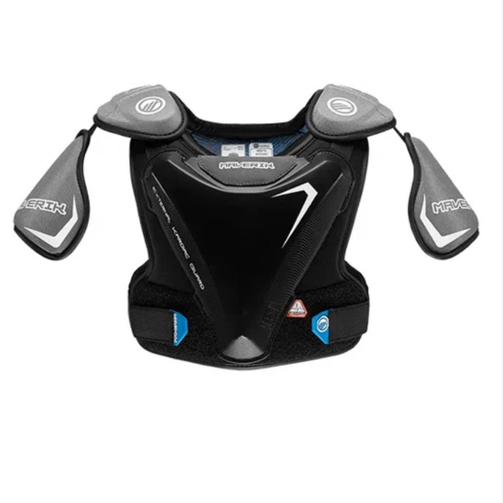 Maverick Charger EKG Lacross Shoulder Pads - Black and Gray